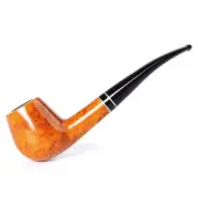 Handmade Briar Pipe Wooden Tobacco Smoking Pipe Acrylic 9mm Filter Bent Stem