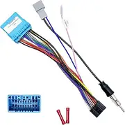 16Pin ISO Aftermarket Radio Harness Adapter for Honda 1998-20011 Acura 1999-2008 Suzuki 2002-2013, 16Pin Android Car Stereo Wiring Harness with SWC Reverse Antenna Cable for Accord Odyssey MDX RDX