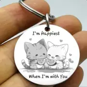 I'm Happiest When I'm With You Steel Keychain