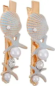 [BESPORTBLE] Set of 2 Hair Barrettes Fashionable Side Bangs Clips Stones for Women's Hair Decorations