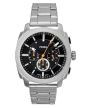 Fossil Machine Chronograph Quartz FS6095 Mens Watch Stainless Steel Black Dial 50M