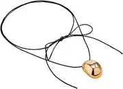 [KieTeiiK] Necklaces for Women, Wax Rope Necklace Geometric Eggs Pendant Neckchain Adjustable Collarbone Chain Versatile Accessory for Daily Wear
