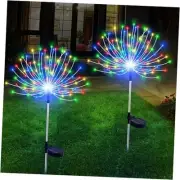 Solar Garden Lights Outdoor Waterproof, 2 Pack 120 LED Solar Firework Lights