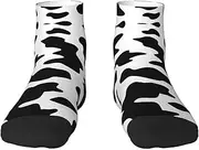 [JBYJBX] Black And White Cow Print Print Adult Socks Womens Mens Workout Thermal Cozy All-Season Gift Holiday Articles Use