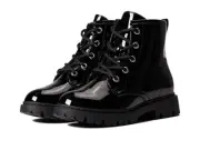 Steve Madden Rockk Boots Kids US 9 Black Patent Round Toe Ankle Combat ZPO3411