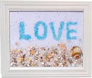 Sea Glass Art Kit, Sea Glass Crafts, Sea Glass Artwork, Art Photo Frame Making Tool, Sea Glass Decoration Kit, Assorted Glass Pieces, Sea Art Set Photo Frame Making Tool for Beginners 24x19cm