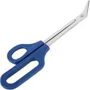 Craft Scissors, Long Handle Stainless Steel Scissors for Cutting Fabric Paper with Unique Asymmetrical Handle Design and Front End, Multifunctional Bent Tip Tweezers Shears
