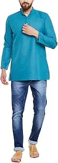 [Sojanya] Men's Peacock Short Kurta Cotton Linen Blend