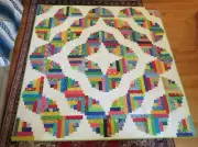 New Hand Made Abundant Blessings Bed or Hang Quilt Two Sided 72" x 72"