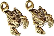 [KALLORY] 2pcs Scorpion Decor Brass Diy Hanging Pendant Keyholder Diy Decor Accessory