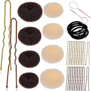 WRITWAA 1 Set Hair Bun Maker Donut Styles Shaped Pins Hair Ties Pulling Needle Durable Versatile Bun Accessories for Women for Elegant Hairstyles