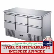 FED COMMERCIAL FED-X SIX DRAWER COMPACT WORKBENCH FRIDGE XGNS1300-6D