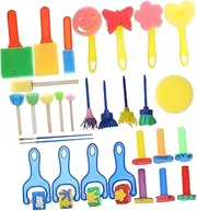 SHINEOFI 1 Set Painting Doodle Sponge Brush Graffiti Sponge Tools Art Supplies Sponge Brush Transparent Stickers Brooch Display Solid Color Balloons Charm Decoration Plastic