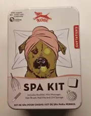 Kobe Spa Kit for Dogs Kikkerland Mini Massager File Brush Sponge Booklet