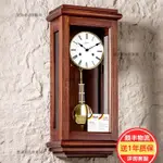 （可開發票）漢時歐式實木機械擺鐘客廳復古掛鐘德國赫姆勒墻上臥室時鐘HP0122 誼誠優選雜貨鋪