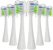 Toothbrush Replacement Heads for WaterPik Complete Care 5.0 & 9.0(WP-861/CC-01), 6 Count (White)