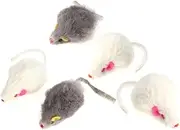 GANAZONO 5Pcs Plush Cat Teaser Mice Interactive Plaything for Kittens Adorable Mouse Engage Natural Instincts Fun Pet Entertainment Random Colors Random Color