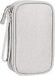 IOIUSKKU New Jacquard Fabric Travel Bag Waterproof and Dust-Proof Data Cable Storage Bag Travel Toiletry Bag Digital Storage Bag, Gray, Trumpet