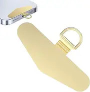 Wezalget Mobile Phone Lanyard Clip | Lanyard Gasket Phone Cord Tether Tab - Lanyard Patch Connect Gasket, Phone Strap Connector Metal Clip for Most Cell Phones Cases, Light Golden Color, Refer to