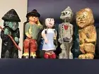 WIZARD OF OZ 5 Hand Carved Characters By Disabled US Military Vet Remarkable