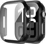 HAANILKYI [2 Pack for Apple Watch Series 10 42mm Case Screen Protector, Ultra-Thin Tempered Glass Full Coverage Hard PC Protective Cover for iWatch 10 42mm