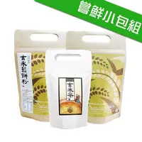 在飛比找PChome24h購物優惠-【溪州尚水米】玄米鬆餅粉x2包(450g/包)+玄米茶(25