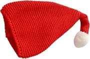 [DEARMAMY] Hairball Hat Costume Bonnet Xmas Hats Novelty Long Hats Long Santa Hat Knit Hat Christmas Hats Santa Claus Hat Santa Hats Knit Cap Slouch Hats Beanie Hats Red