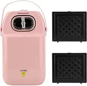 Sandwich Toaster, Equipped with Fixed Buckle Multi-Functional Mini Waffle Maker, Cooking Tools for Dormitories Apartments(Pink)