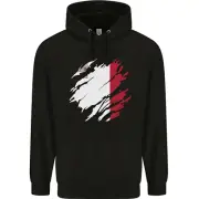 Torn Malta Flag Maltese Day Football Childrens Kids Hoodie