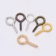 500pcs Mini Threaded Screw Eyepins Tiny Eye Pins Clasps Hooks Jewelry Making Fin