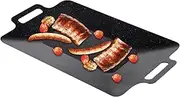 Grill Pan - Multiple Usage Induction Cooktop, Multi-Functional Smokeless Iron Plate Barbecue Pan | Convenient Cleaning Non Stick Baking Pan, Black BBQ Grill Pan for Kitchen and Outdoor Picnics