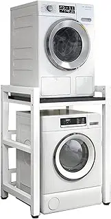 Yesbon Dryer Stand Height Adjustable Portable Stacking Kit for Washing Machine Tumble Dryer, Storage Rack Over Washing Machine Storage Unit, 300KG Load Capacity,White~1