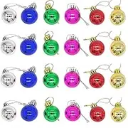 24 Pack Christmas Balls Ornaments Mini Shatterproof Ball for Christmas Tree Decorations 1.2 Inch (Multicolor)