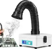 HOOMFIT Solder Fume Extractor, 3-Stage HEPA+Activated Carbon Filter, LED Digital Display, 30W Portable Smoke Purifier for Welding, 3D Printer, Laser Cutter, Phone Repair & DIY Workshops
