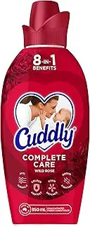 Cuddly Concentrate Liquid Fabric Softener Conditioner, 850mL, 50 Washes, Wild Rose, Long Lasting Fragrance