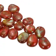 Ceramics Beads, Flat Ceramics Red Iridescent 1.18 to 1.57 Inch Pebbles