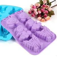 在飛比找Yahoo!奇摩拍賣優惠-【悠立固】Y09 熊兔蝴蝶矽膠模具 手工皂模具 烘焙工具 巧