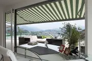 Advaning Classic 12x10' 3.66x3.05m Electric Acrylic Retractable Awning Forest Green w/ Cream