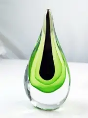 M Design Art Glass Green Sommerso Tear Drop SculptureM PW-677 [Kitchen]