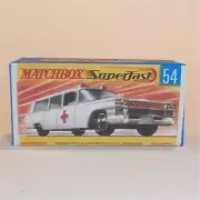 Matchbox Lesney Superfast 54 c Cadillac Ambulance G Style Repro Box