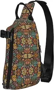 WURTON 3d Underwater World Fish Dolphi Print Crossbody Backpack,Travel Hiking Cross Bag Diagonally, Cycling Bag