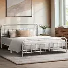 Oikiture Metal Bed Frame Queen Double King Single Size Bed Base White