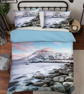 3D Mountain Stone ZHUA1033 Bed Pillowcases Quilt Duvet Cover Set Queen King Zoe