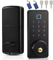 Smart Deadbolt Keyless Entry Fingerprint Electronic Deadbolt Door Lock w Keypad