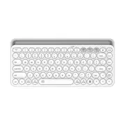 TODO Bluetooth Wireless Keyboard Tablet Holder Mac Windows Android 2.4G USB DUAL BT 3.0 5.0 - White
