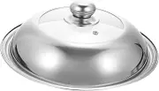 Ciieeo Stainless Steel Pot Lid Cooking Tool Wok Lid Visible Pot Cover Anti-scald Wok Cover Kitchen Gadget Cooking Tool Supply Stainless Steel Silver