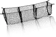 Zone Tech Three Pocket Mesh Trunk Cargo Net Storage Organizer– Premium Quality Black Heavy Duty Black Mesh 3 Pocket Trunk Cargo Organizer for Car, Van, SUV Pickup Truck Bed