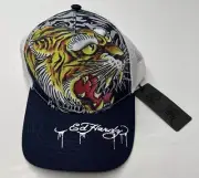 ✅ $72 Ed Hardy Cristian Audigier Men Trucker Snapback Hat Japanese Tiger RARE