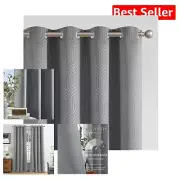 Stylish 80% Blackout Curtains with Geometric Pattern - 2 Panels Set, 96'' Length
