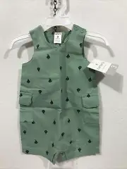 Carter’s Little Boys One Piece Jumper Shorts Size 3M Green (TW-3715)